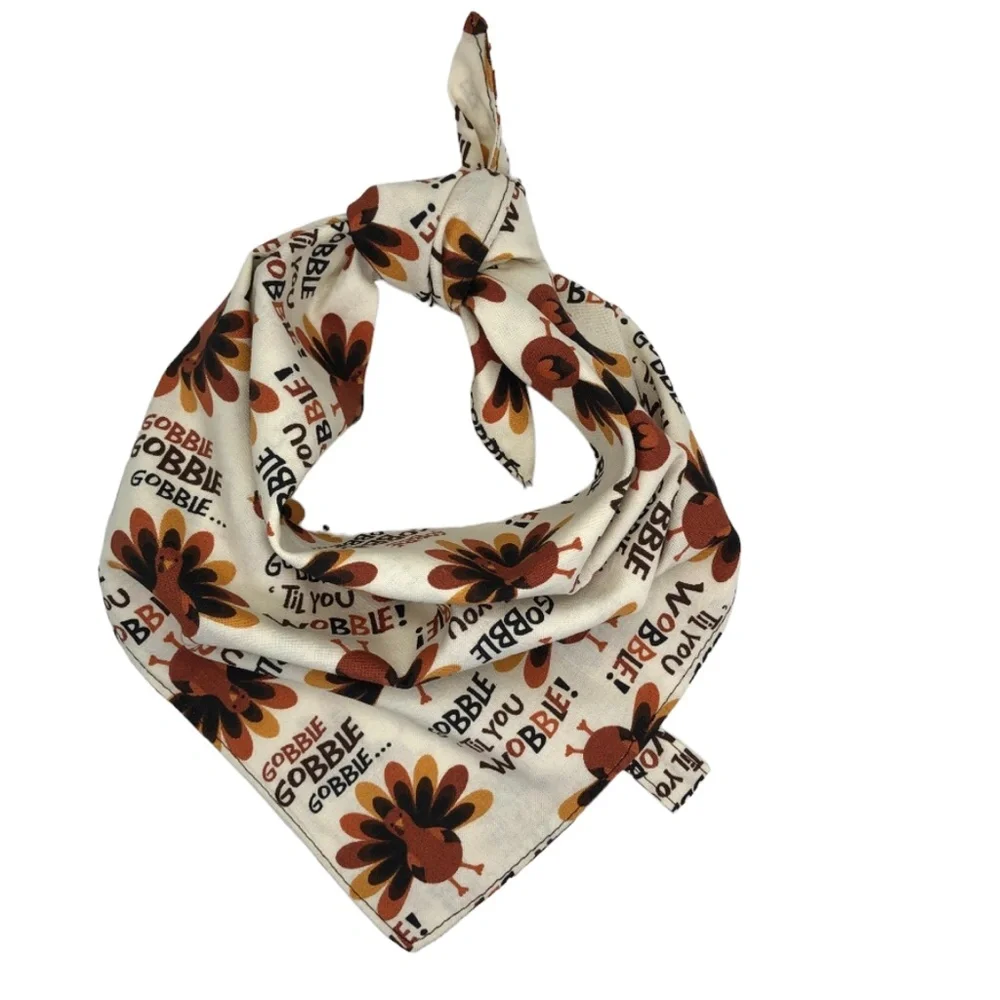 Multi Use bandana Thanksgiving GOBBLE 'TIL YOU WOBBLE! Pet/Bandana/Scarf/Bib